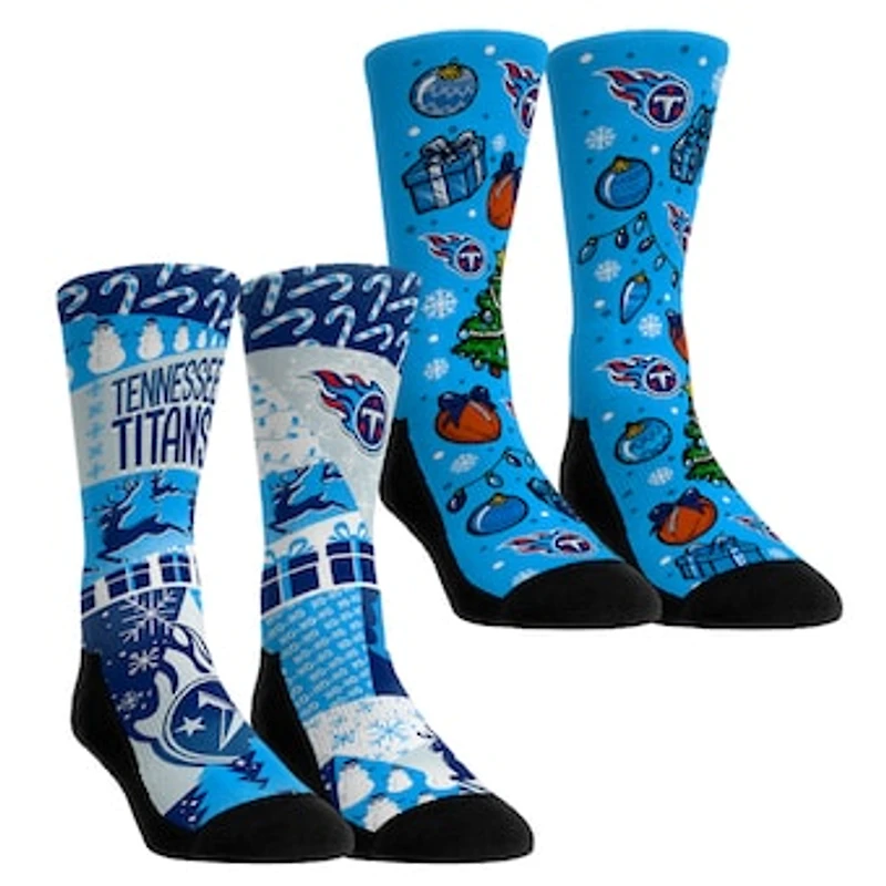 Youth Rock Em Socks Tennessee Titans Holiday Remix Crew Socks Two-Pack