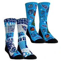 Youth Rock Em Socks Tennessee Titans Holiday Remix Crew Socks Two-Pack