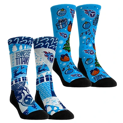 Youth Rock Em Socks Tennessee Titans Holiday Remix Crew Socks Two-Pack