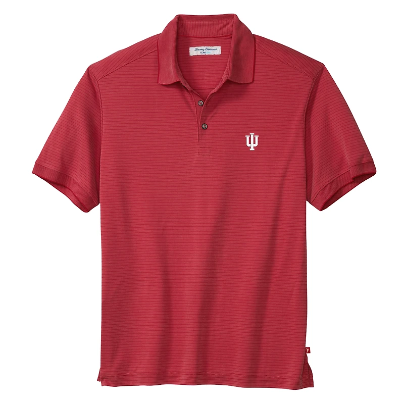 Men's Tommy Bahama Crimson Indiana Hoosiers IslandZone Bay Stripe Polo