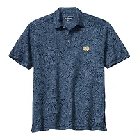 Men's Tommy Bahama  Navy Notre Dame Fighting Irish IslandZone Wild Hibiscus Tri-Blend Polo