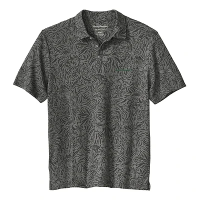 Men's Tommy Bahama Gray Oregon Ducks IslandZone Wild Hibiscus Tri-Blend Polo