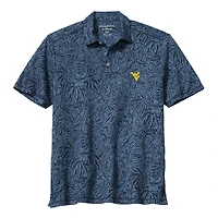 Men's Tommy Bahama  Navy West Virginia Mountaineers IslandZone Wild Hibiscus Tri-Blend Polo