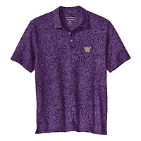 Men's Tommy Bahama  Purple Washington Huskies IslandZone Wild Hibiscus Tri-Blend Polo