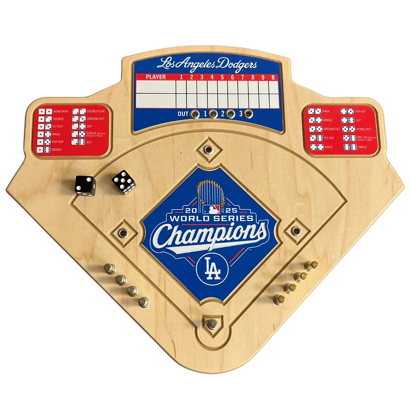 Los Angeles Dodgers 2025 World Series Champions Handcrafted Wood Baseball Game