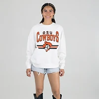 Women's Gameday Couture White Oklahoma State Cowboys Oversized Premium Fleece Sweatshirt