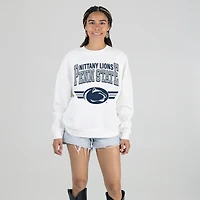 Women's Gameday Couture White Penn State Nittany Lions Oversized Premium Fleece Sweatshirt
