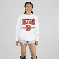 Women's Gameday Couture White Syracuse Orange Oversized Premium Fleece Sweatshirt