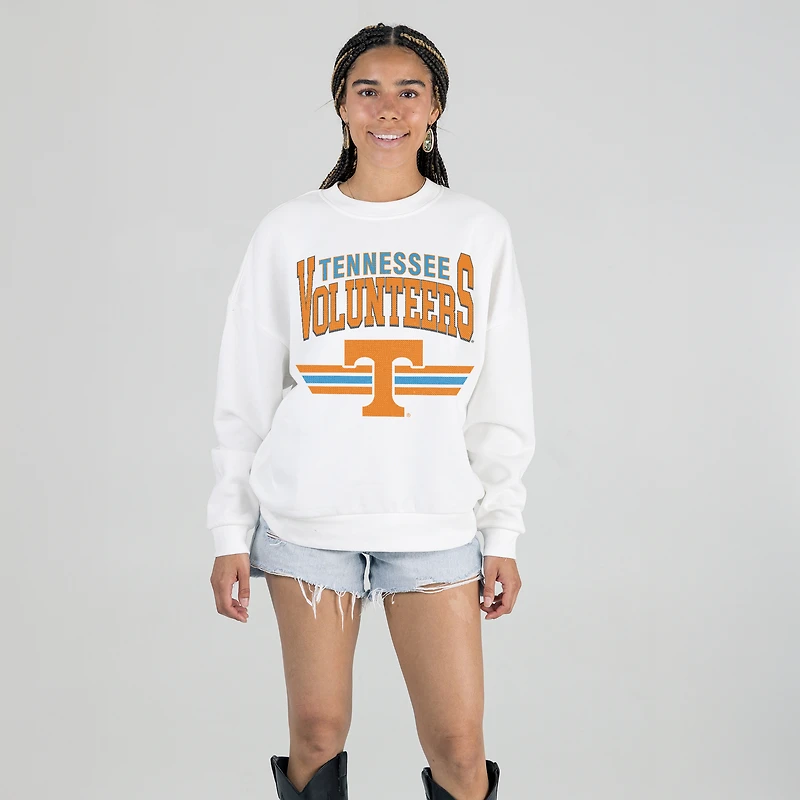 Women's Gameday Couture White Tennessee Volunteers Oversized Premium Fleece Sweatshirt