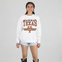 Women's Gameday Couture White Texas Longhorns Oversized Premium Fleece Sweatshirt