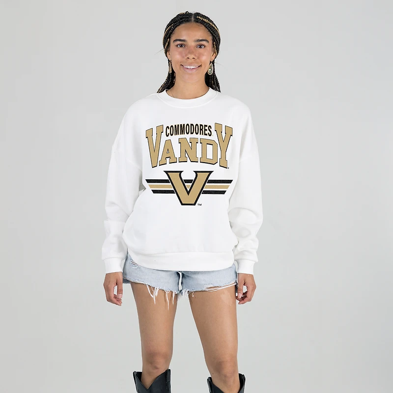 Women's Gameday Couture White Vanderbilt Commodores Oversized Premium Fleece Sweatshirt