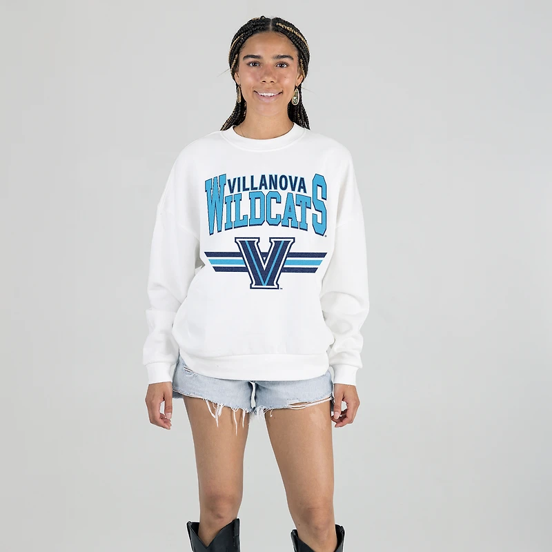 Women's Gameday Couture White Villanova Wildcats Oversized Premium Fleece Sweatshirt