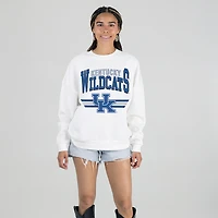 Women's Gameday Couture White Kentucky Wildcats Oversized Premium Fleece Sweatshirt
