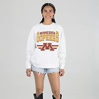 Women's Gameday Couture White Minnesota Golden Gophers Oversized Premium Fleece Sweatshirt