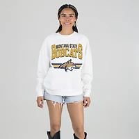 Women's Gameday Couture White Montana State Bobcats Oversized Premium Fleece Sweatshirt