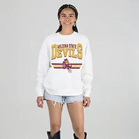 Women's Gameday Couture White Arizona State Sun Devils Oversized Premium Fleece Sweatshirt