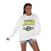 Women's Gameday Couture White South Dakota State Jackrabbits Oversized Swift Strike Long Sleeve T-Shirt