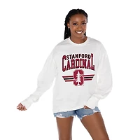 Women's Gameday Couture White Stanford Cardinal Oversized Swift Strike Long Sleeve T-Shirt