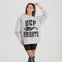 Women's Gameday Couture Ash UCF Knights Oversized Pennant Pride Premium Fleece Sweatshirt