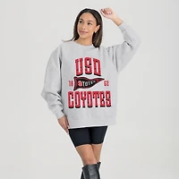 Women's Gameday Couture Ash South Dakota Coyotes Oversized Pennant Pride Premium Fleece Sweatshirt