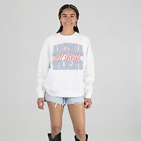 Women's Gameday Couture White Arizona Wildcats Oversized Faded Formation Premium Fleece Sweatshirt