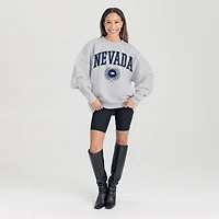 Women's Gameday Couture Ash Nevada Wolf Pack Oversized Tradition Refined Premium Fleece Sweatshirt