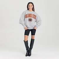 Women's Gameday Couture Ash Oklahoma State Cowboys Oversized Tradition Refined Premium Fleece Sweatshirt