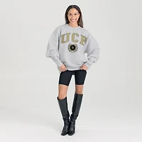Women's Gameday Couture Ash UCF Knights Oversized Tradition Refined Premium Fleece Sweatshirt