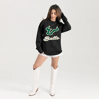 Women's Gameday Couture Black South Florida Bulls Oversized Honor Roll Long Sleeve T-Shirt