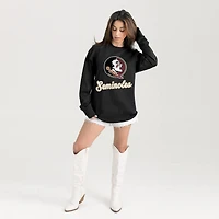 Women's Gameday Couture Black Florida State Seminoles Oversized Honor Roll Long Sleeve T-Shirt
