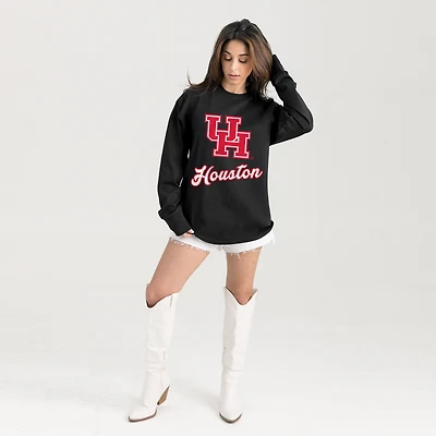 Women's Gameday Couture Black Houston Cougars Oversized Honor Roll Long Sleeve T-Shirt