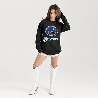 Women's Gameday Couture Black Boise State Broncos Oversized Honor Roll Long Sleeve T-Shirt