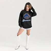 Women's Gameday Couture Black Boise State Broncos Oversized Honor Roll Long Sleeve T-Shirt