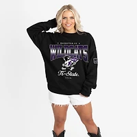 Women's Gameday Couture Black Kansas State Wildcats Oversized Powerhouse Play Black Label Premium Fleece Sweatshirt
