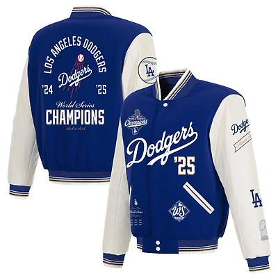 Youth JH Design Royal Los Angeles Dodgers 2025 World Series Champions Reversible Full-Snap Varsity Jacket