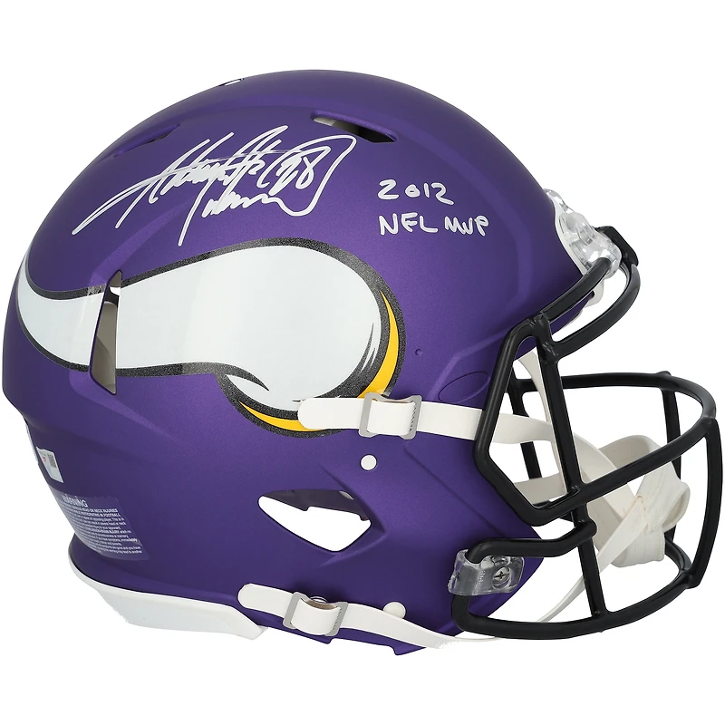 Adrian Peterson Minnesota Vikings Autographed Riddell Speed Authentic Helmet with "2012 NFL MVP" Inscription