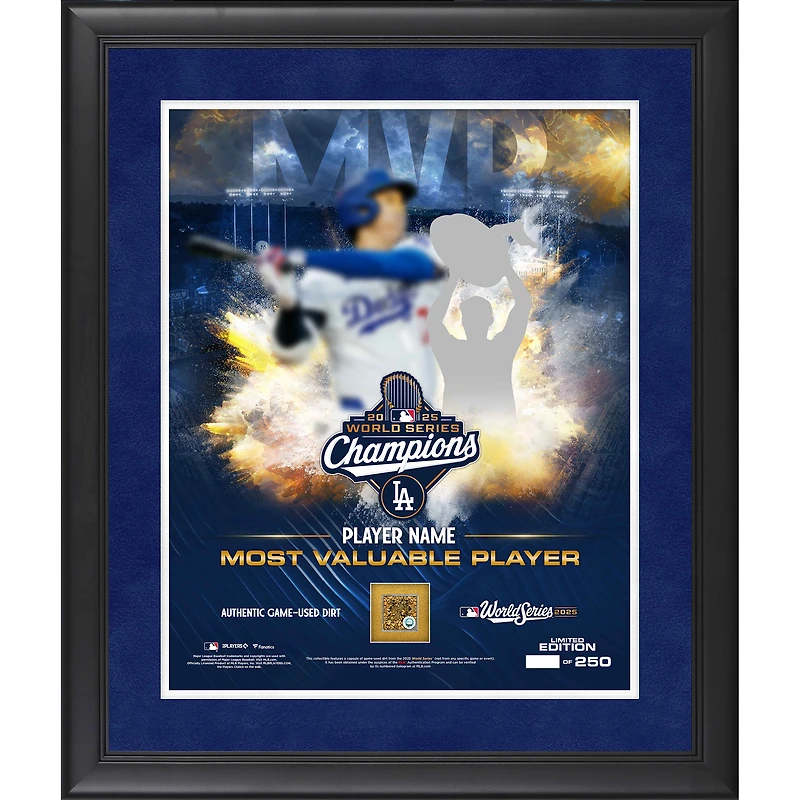 Yoshinobu Yamamoto Los Angeles Dodgers 2025 World Series Champions Framed 16" x 20" MVP Collage with a Capsule of World Series Game-Used Dirt - Limited Edition of 250