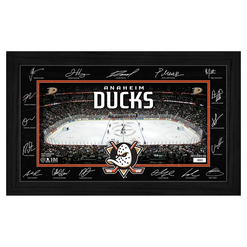 Highland Mint Anaheim Ducks 2025 Signature Rink Framed Art