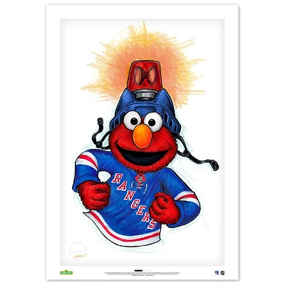 New York Rangers Elmo 14" x 20" Sesame Street Limited Edition Fine Art Print