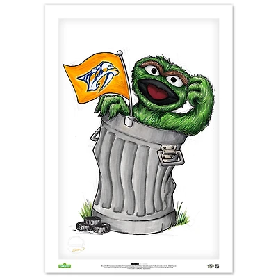 Nashville Predators Oscar the Grouch 14" x 20" Sesame Street Limited Edition Fine Art Print