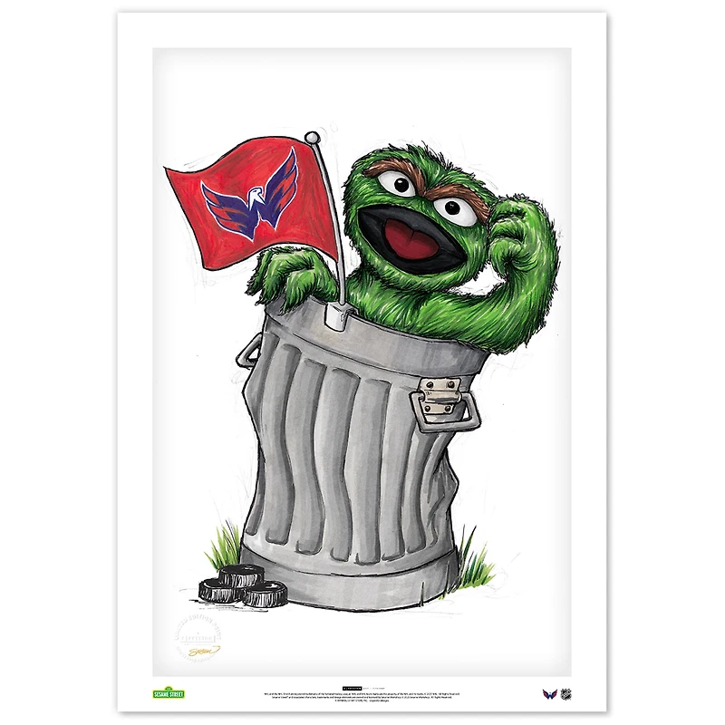 Washington Capitals Oscar the Grouch 14" x 20" Sesame Street Limited Edition Fine Art Print