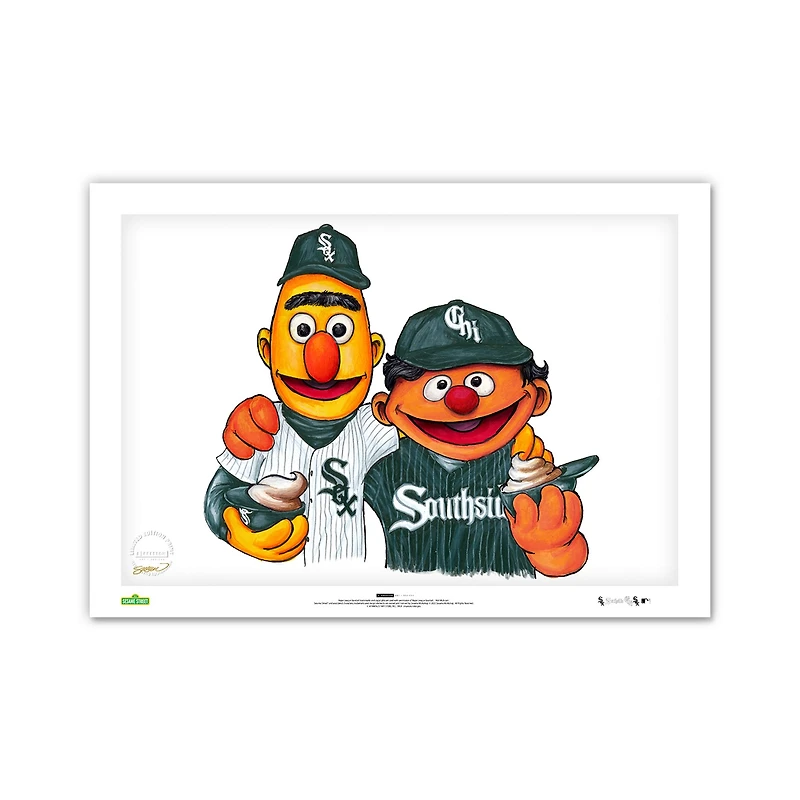 Chicago White Sox Bert & Ernie 14" x 20" Sesame Street Limited Edition Fine Art Print