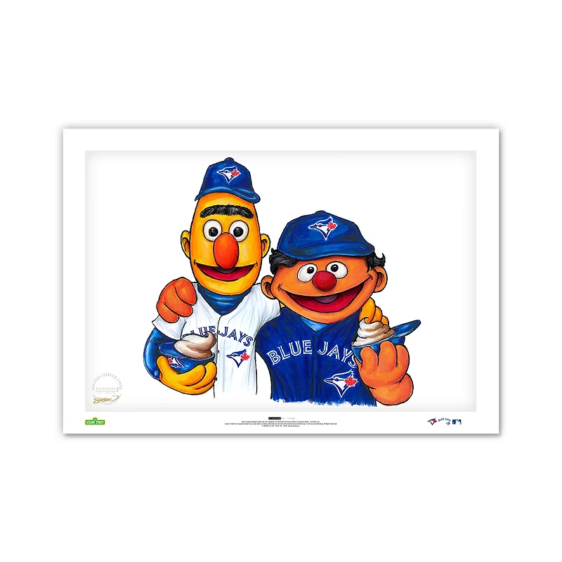 Toronto Blue Jays Bert & Ernie 14" x 20" Sesame Street Limited Edition Fine Art Print
