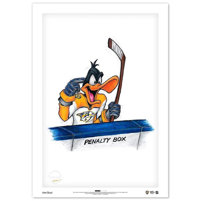 Nashville Predators Daffy Duck 14" x 20" Loony Toons Limited Edition Fine Art Print