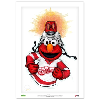Detroit Red Wings Elmo 14" x 20" Sesame Street Limited Edition Fine Art Print