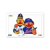 New York Yankees & New York Mets Bert & Ernie 11" x 17" Sesame Street Poster Print