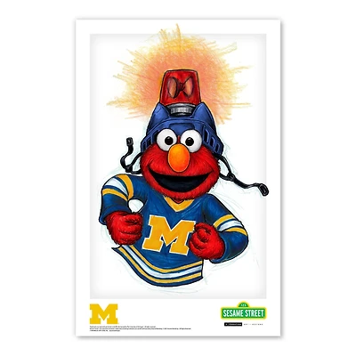 Michigan Wolverines Elmo 11" x 17" Sesame Street Poster Print