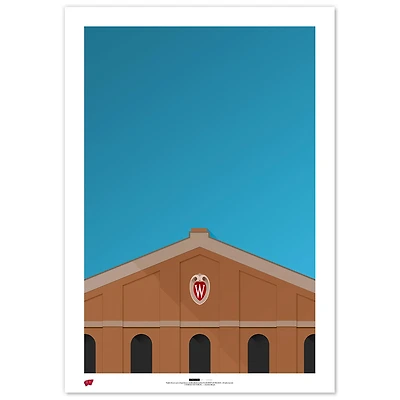 Wisconsin Badgers Camp Randal Stadium 24" x 36" Minimalist Fine Art Print