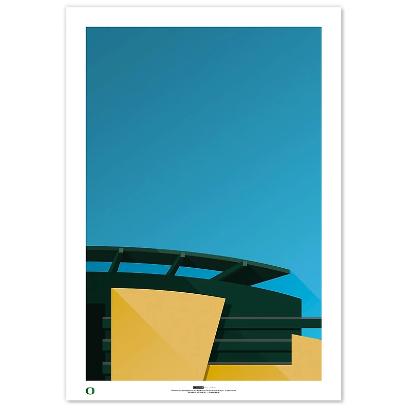 Oregon Ducks Autzen Stadium 24" x 36" Minimalist Fine Art Print