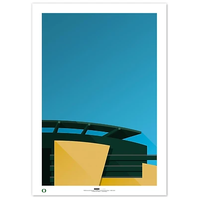 Oregon Ducks Autzen Stadium 24" x 36" Minimalist Fine Art Print